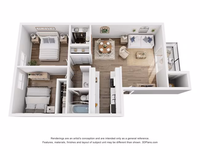 2 Beds • 2 Bath 2160 floor plan